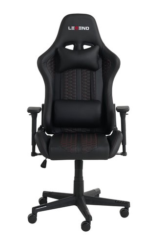 Gejmerska stolica NIBE crna umjetna koža/crvena