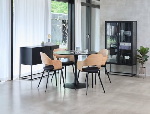 Spisebord RINGSTED Ø100 sort ask