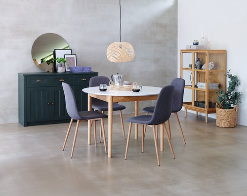 Кухненски стол JONSTRUP текстил асфалт/цвят дъб