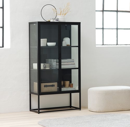 Vitrine VIRUM 2 portes noir