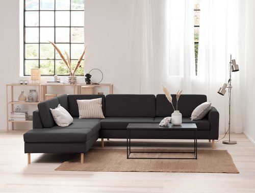 Sofa SVALBARD open-end venstre mørkegrå