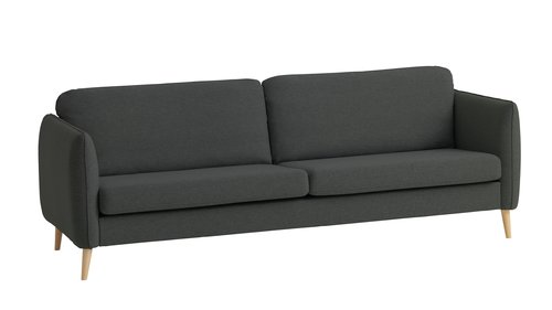Sofa AARHUS 3-seter mørk grå stoff