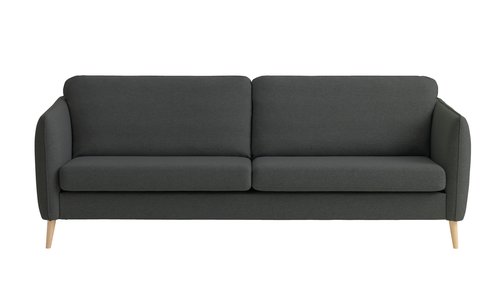 Sofa AARHUS 3-seter mørk grå stoff