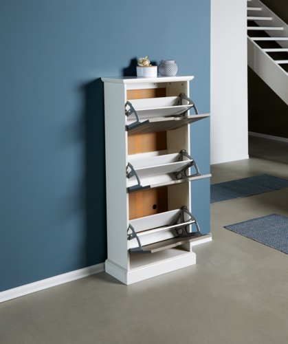 Schuhschrank OLDEKROG 3 Fächer grau/weiß JYSK