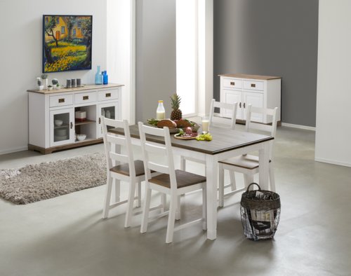 Esszimmerstuhl WIEN braun/weiß | JYSK