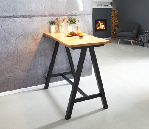 Table de bar SANDBY 71x128 chÃªne/noir | JYSK
