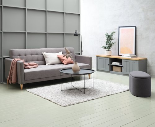 TV-meubel MARKSKEL grijs/eiken