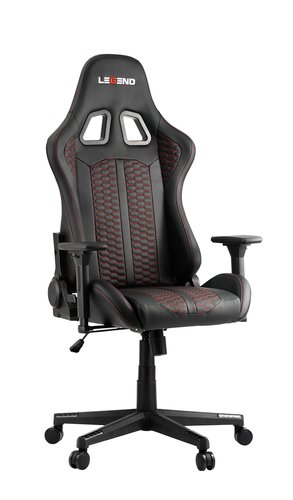 Gamer szék NIBE fekete textilbőr/piros