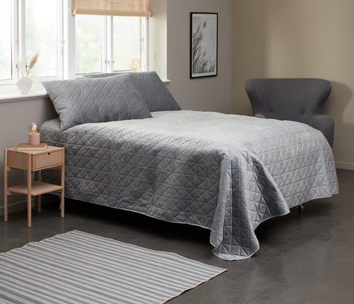 Bed throw ENGBLOMME 220x240 grey