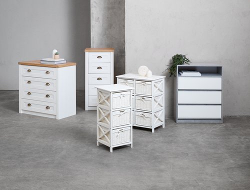 3 drawer chest BILLUND white/concrete