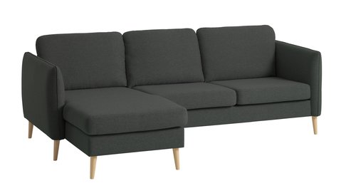 Sofa AARHUS sol uzanma koltuklu kanepe koyu gri