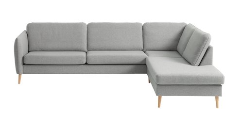 Sofa AARHUS open-end højrevendt lysegråt stof