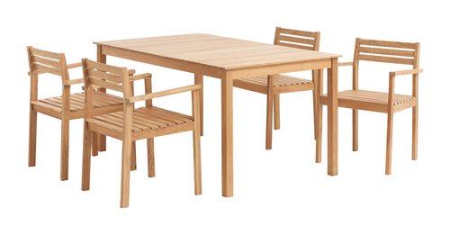 Asztal VESTERHAVET SZ90xH150 teakfa