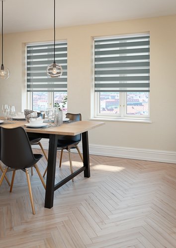 Roller Blind Duo FEMRIS 100x180cm Grey JYSK