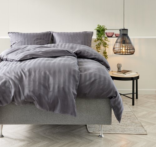 Sateen duvet cover set NELL King anthracite