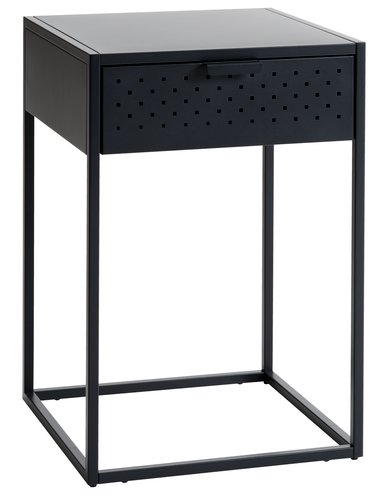 Mesa de cabeceira VIRUM 1 gaveta preto