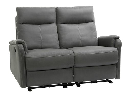 Recliner sofa ABILDSKOV 2-seter grått stoff
