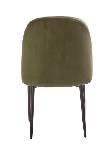 Jídelní židle VASBY samet olivová/černá
