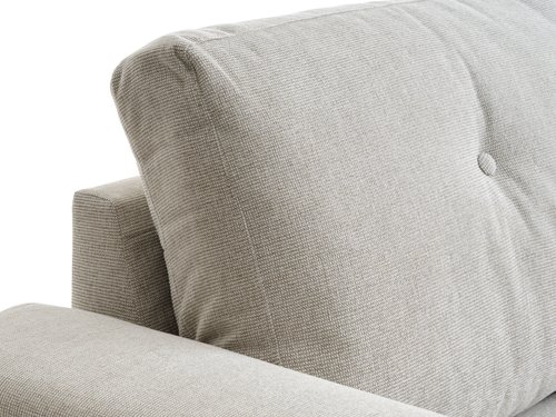 Sofa bed chaise longue VEJLBY light sand fabric