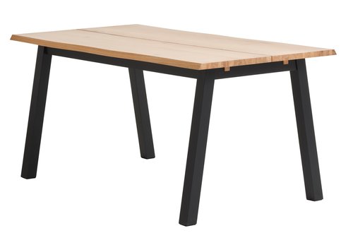 Τραπέζι τραπεζαρίας SKOVLUNDE 90x160 φυσικό δρυς/μαύρο