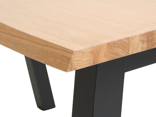 Τραπέζι τραπεζαρίας SKOVLUNDE 90x160 φυσικό δρυς/μαύρο
