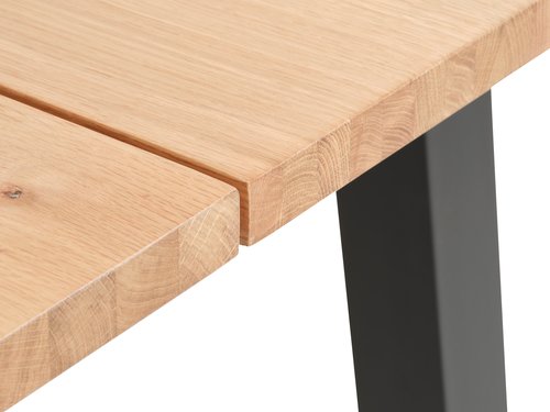 Spisebord SKOVLUNDE 90x160 lys eg/sort