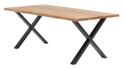 Table ROSKILDE 95x200 chêne naturel/noir