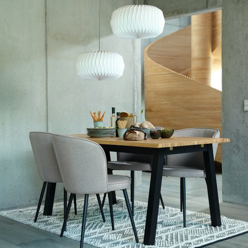 Dining table SKOVLUNDE 90x160 natural oak/black