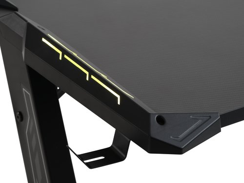 Gamingbord LINDHOLM 60x110 m/LED svart