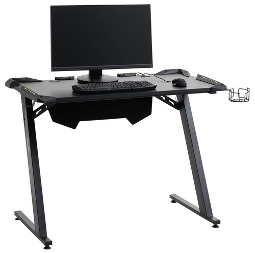 Gaming Desk Lindholm With Led Black Jysk, How Big Should My Gaming Desk Be