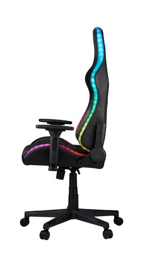 Gamer szék RANUM LED fénnyel fekete textilbőr