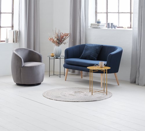Sofa GISTRUP 2Sitzer Stoff dunkelblau JYSK
