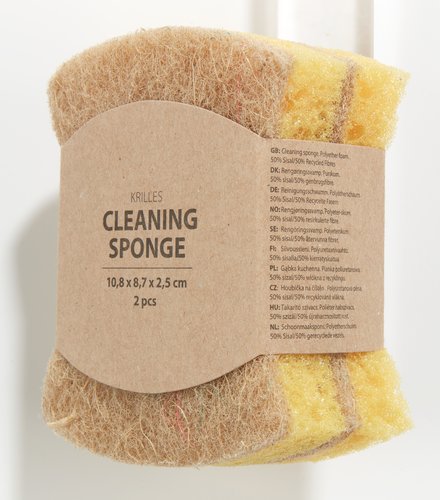 Cleaning sponge KRILLES W7xL11cm pack of 2