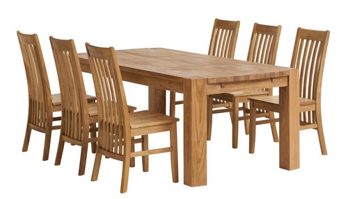 OLLERUP L200 table chêne + 4 SILLERUP chaises chêne