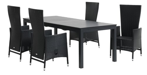 Gartentisch VATTRUP 95x206/319 schwarz JYSK