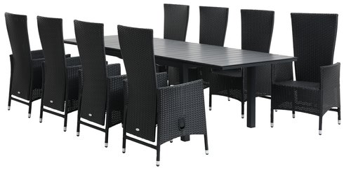 VATTRUP 170/273 masă+ 4 SKIVE scaun negru