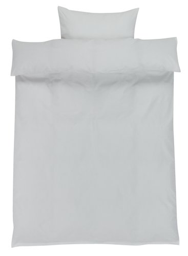 Completo copripiumino TINNE Seersucker 155x220 cm bianco