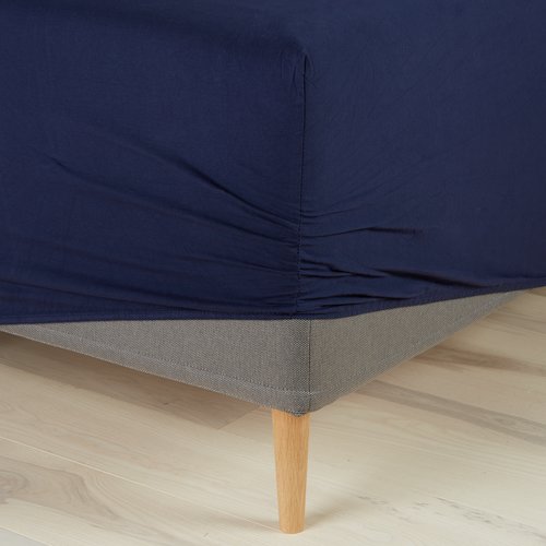 Jersey Fitted sheet JETTE Super King navy