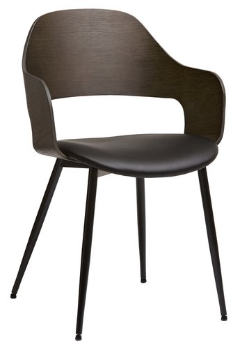 Ruokapöydän tuoli HVIDOVRE tumma tammi/musta