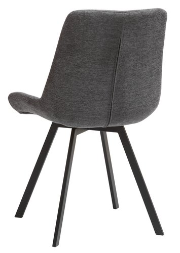 Jídelní židle HYGUM otočná šedá/černá