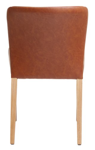 Кухненски стол KULBY цвят коняк/дъб