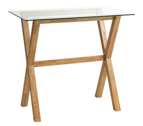 Bar table AGERBY 70x120 glass/oak