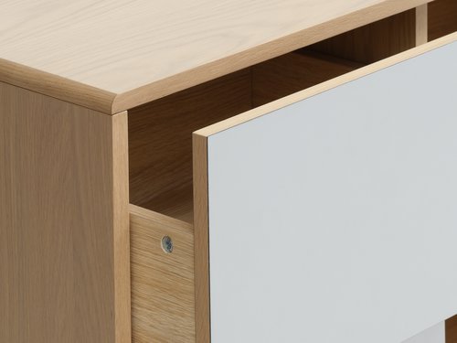 Sideboard EGEBJERG 1 door 2 drawers grey/oak