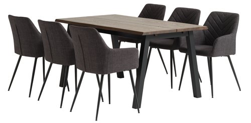 SKOVLUNDE L160 dark oak + 4 PURHUS grey