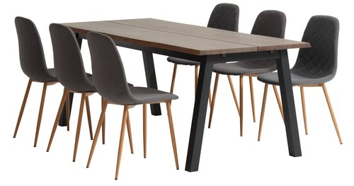 SKOVLUNDE L200 stejar închis + 4 JONSTRUP asfalt