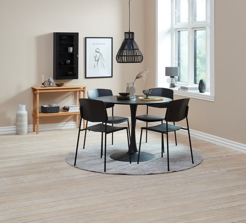 Dining table RINGSTED D100 black ash