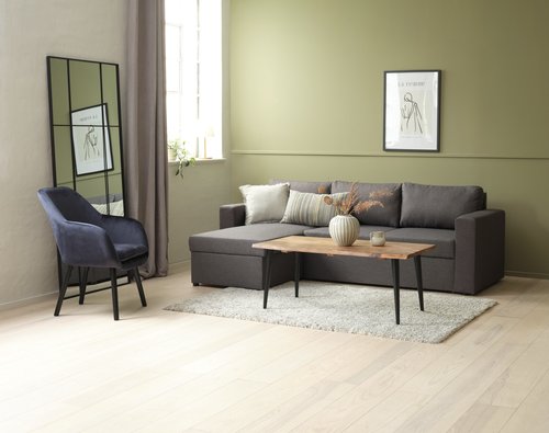 Divano letto con chaise longue MARSLEV grigio scuro