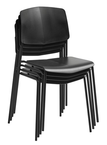 Jedálenská stolička STABY stohovateľná čierna