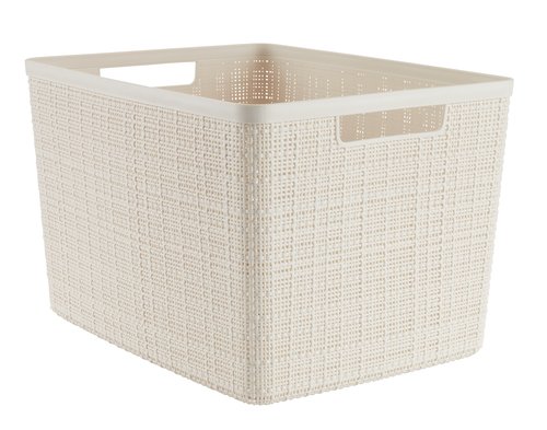 Cesta JUTE 20L plástico blanco crudo