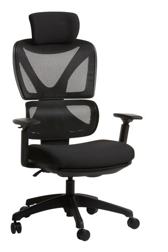 Gaming chair GERLEV w/ leg support black